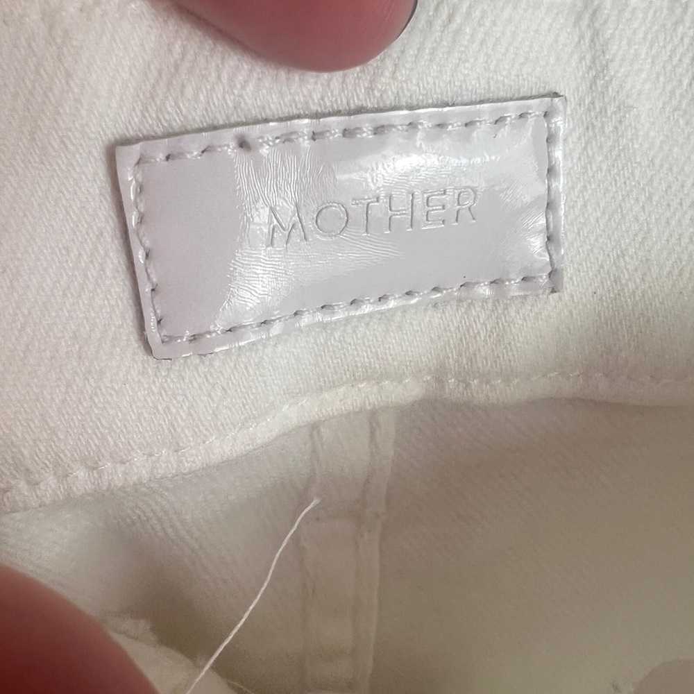 Mother Patch Pocket Private Ankle Fray Jeans White - Picture 7 of 11